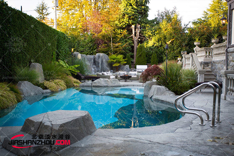 上海璞麗酒店全新創設塑石假山室內外景觀布局圖