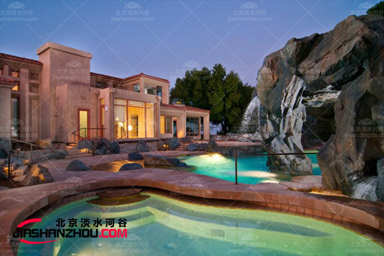 云南景邁柏聯品酒店塑石假山景觀設計速覽