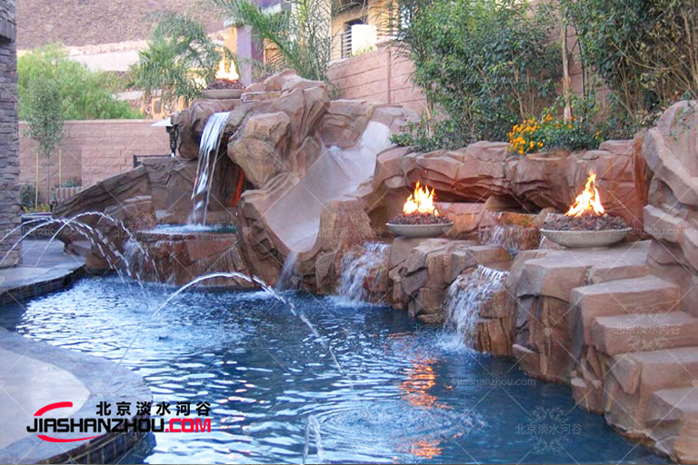 貴陽私人會所高品質塑石假山景觀休閑美景