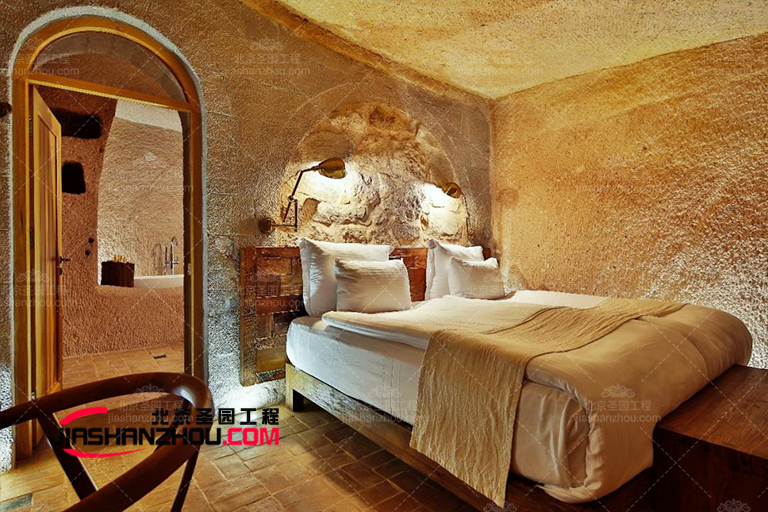 仿米卡加卡瑪?shù)闹袊?guó)式仿真窯洞民宿