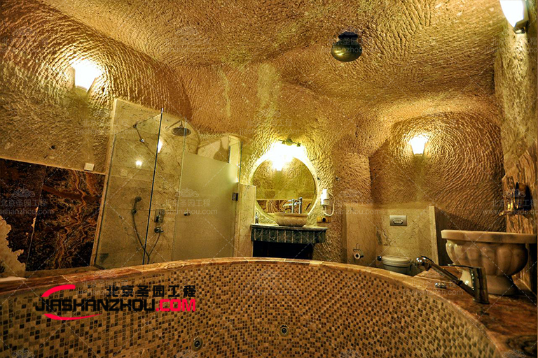 仿以色列地下室酒店設計制作的人造洞穴酒店