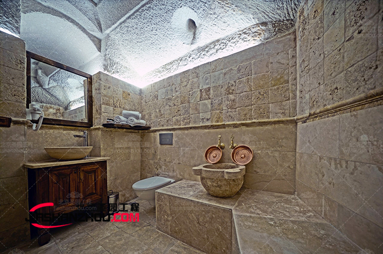 遼寧人造洞穴民宿浴室設計輕松時尚充滿個性