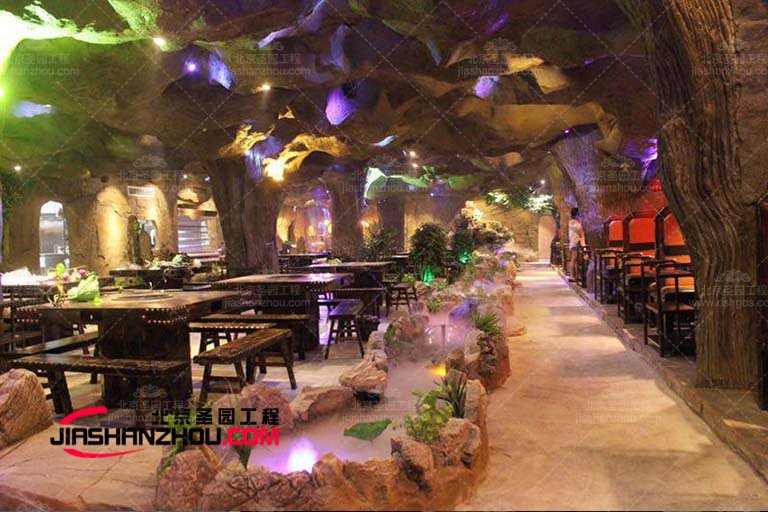 北京廠家人工巖洞飯店以簡潔線條和輪廓走向現代