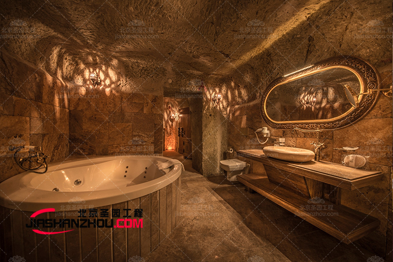 將傳統酒店浴室改建為仿真巖洞民宿浴室?怎么樣
