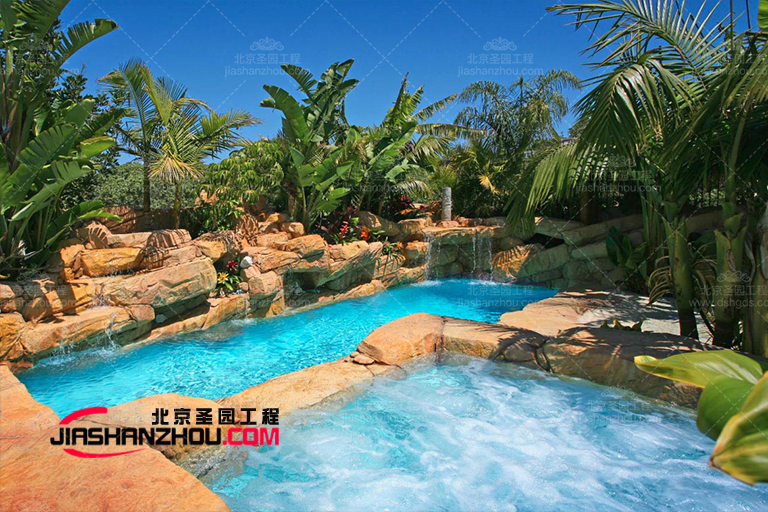 鄭州盛世港灣小區人工水泥塑石假山景觀工程