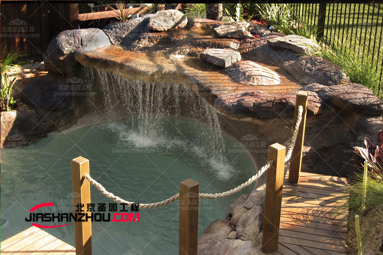 南京景云會(huì)所塑石假山水池景觀工程制作