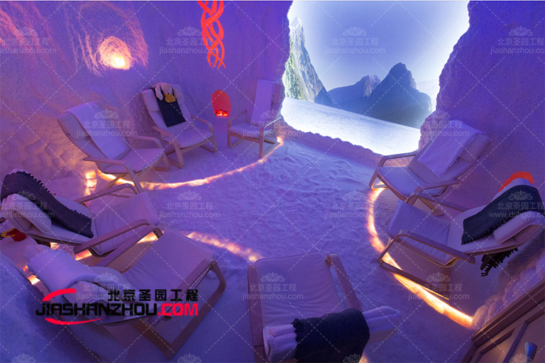 豪華的養(yǎng)生鹽洞酒店臥室充滿浪漫氣息