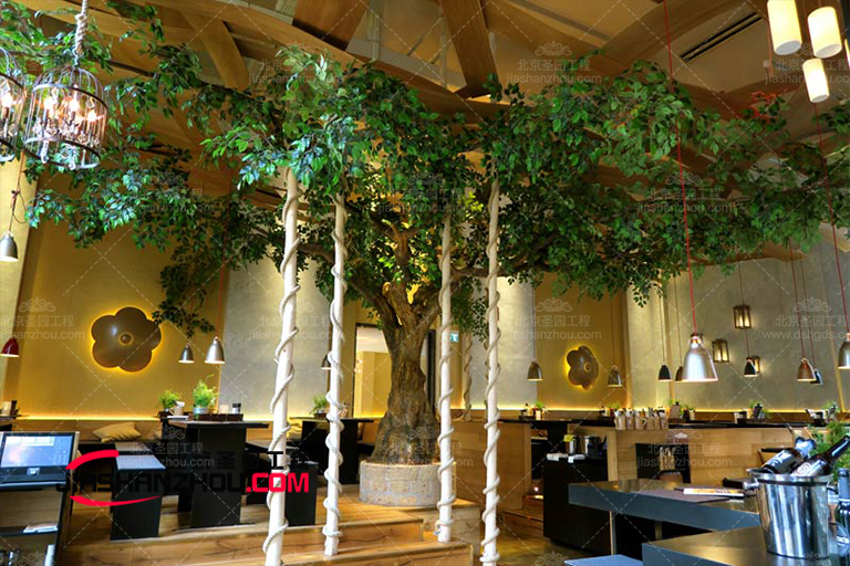 利用人造仿真樹植物輕松裝飾空間的設計技巧