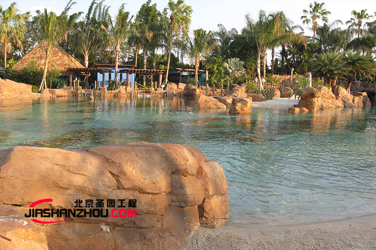 現代住宅熱帶f 格的GRC塑石假山水池景觀設計