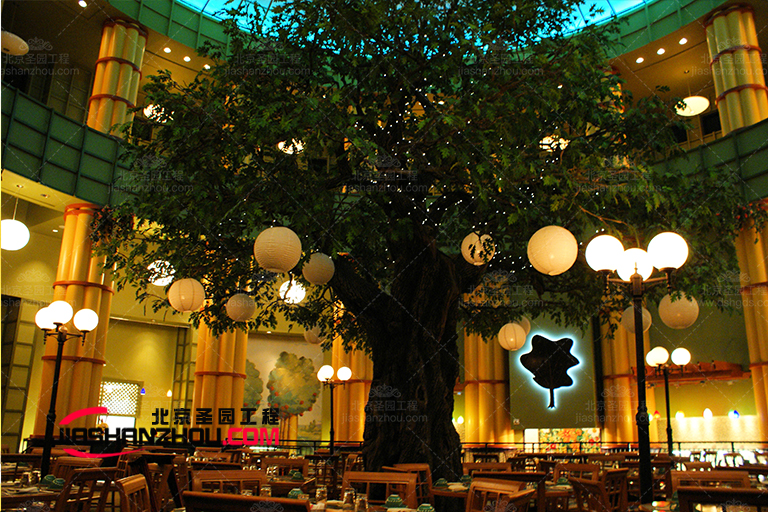 杭州愛樂普公司博物館人工水泥仿真樹施工中