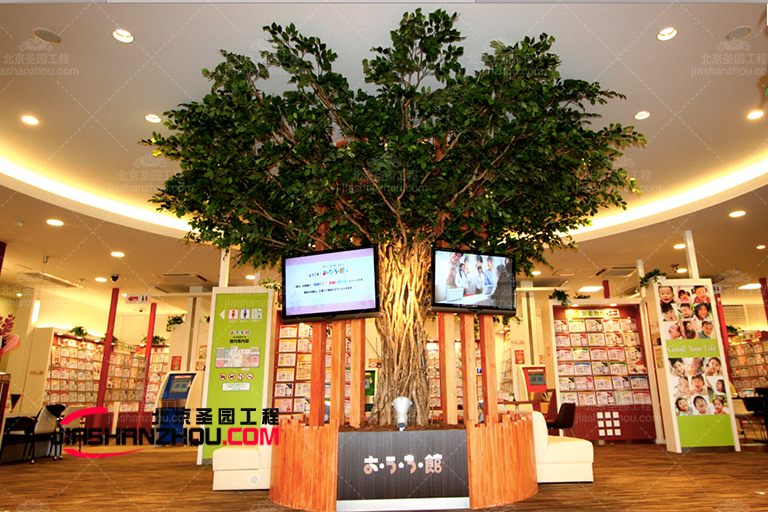 清除毒素凈化空氣的室內(nèi)功能性仿真樹植物制作