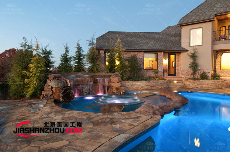 18天完成上海金城療養(yǎng)院TCP塑石假山水池景觀工程