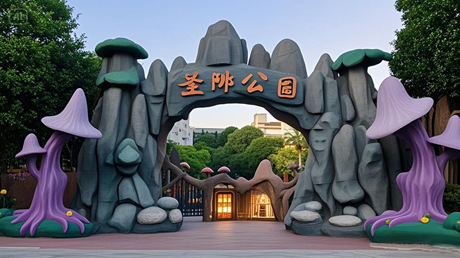 仿真假山大門