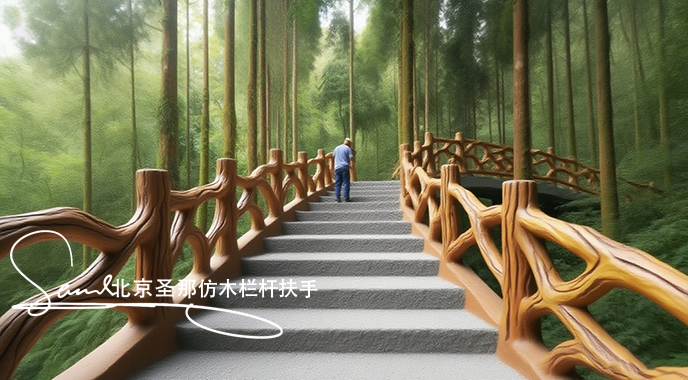 jimeng-2025-06-25-5085-正在施工制作的旅游區樓梯室外安全圍欄設計制作過程，美工正在施工制作，先用鋼筋焊接....jpeg