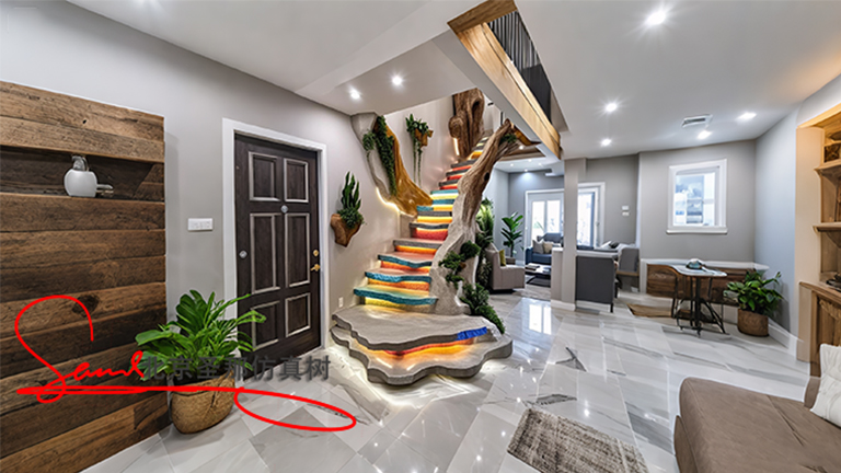 水泥仿木樓梯.jpg 水泥仿木樓梯