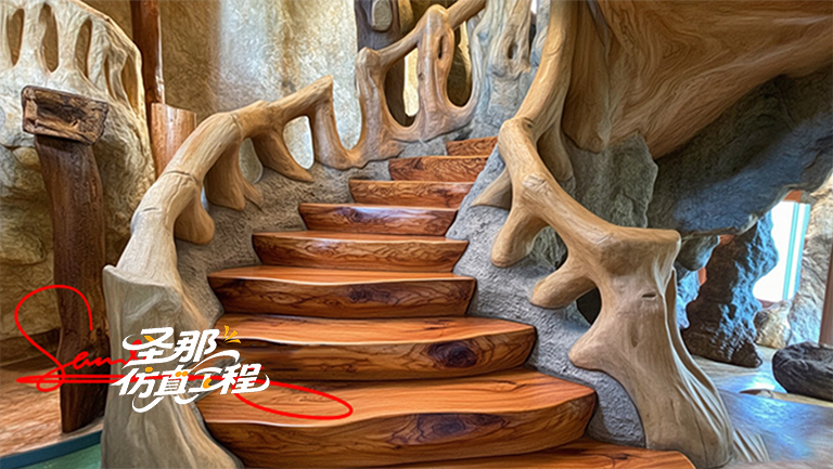 水泥仿木樓梯.jpg 水泥仿木樓梯