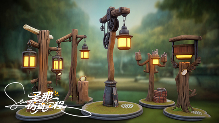 水泥仿木燈桿